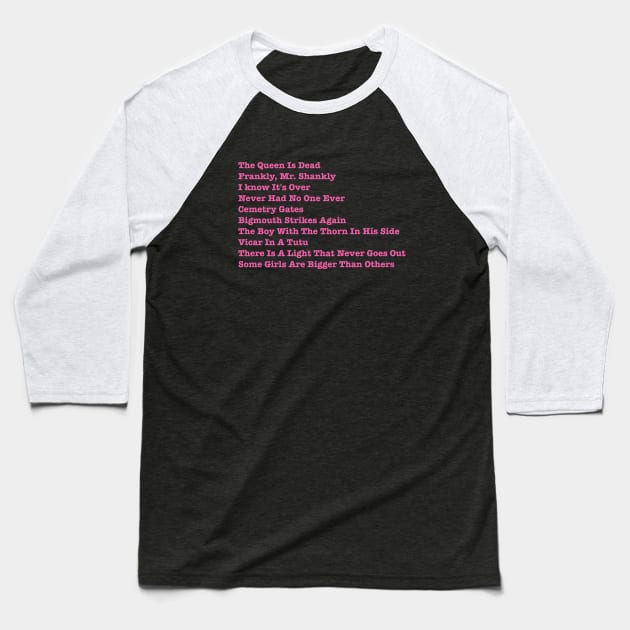 The Smiths The Queen Is Dead Tracklist Baseball T-Shirt by 2Divided